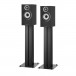Bowers & Wilkins 607 S3 Bookshelf Speakers (Pair) with Stands, Black Front View