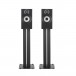 Bowers & Wilkins 607 S3 Bookshelf Speakers (Pair) with Stands, Black Front View 2