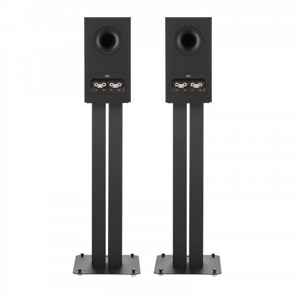 Bowers & Wilkins 607 S3 Bookshelf Speakers (Pair) with Stands, Black Back View