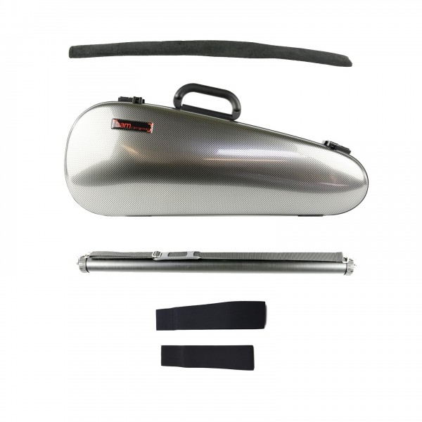 BAM 2003XL Hightech Cabin Violin Case Bundle, Silver Carbon