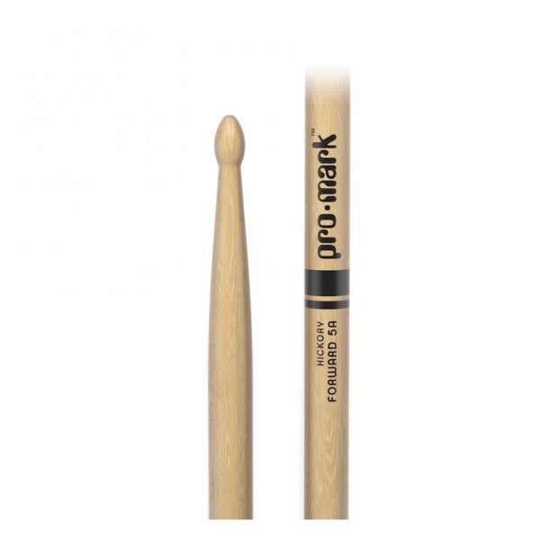 Promark Classic Forward 5A Hickory Drumsticks Oval Wood Tip, 4-Pack - Tip