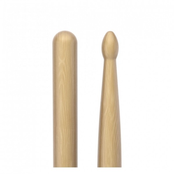 Promark Classic Forward 5A Hickory Drumsticks Oval Wood Tip, 4-Pack - Tip / Butt End