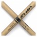 Promark Classic Forward 5A Hickory Drumsticks Oval Wood Tip, 4-Pack - Crossed