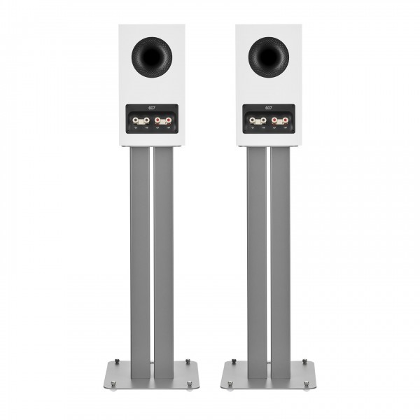 Bowers & Wilkins 607 S3 Bookshelf Speakers (Pair) with Stands, White Back View