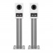 Bowers & Wilkins 607 S3 Bookshelf Speakers (Pair) with Stands, White Back View