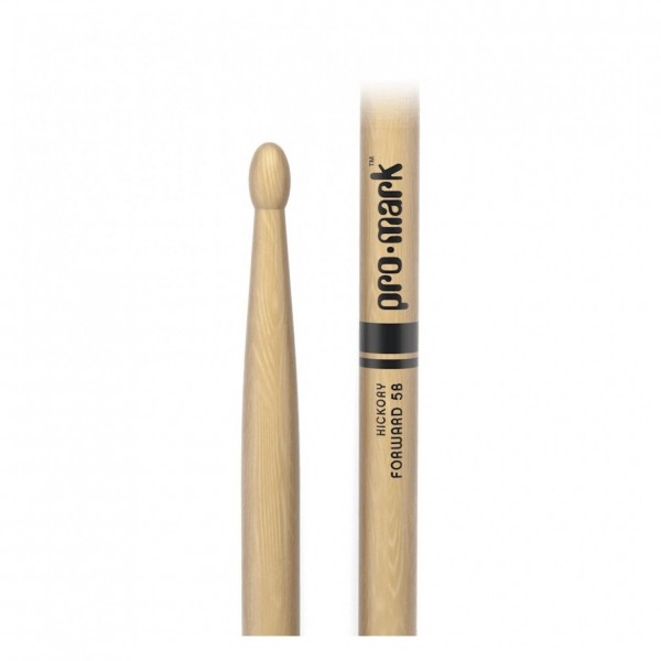 Promark Classic Forward 5B Hickory Drumstick, Oval Wood Tip, 4-Pack - Tip