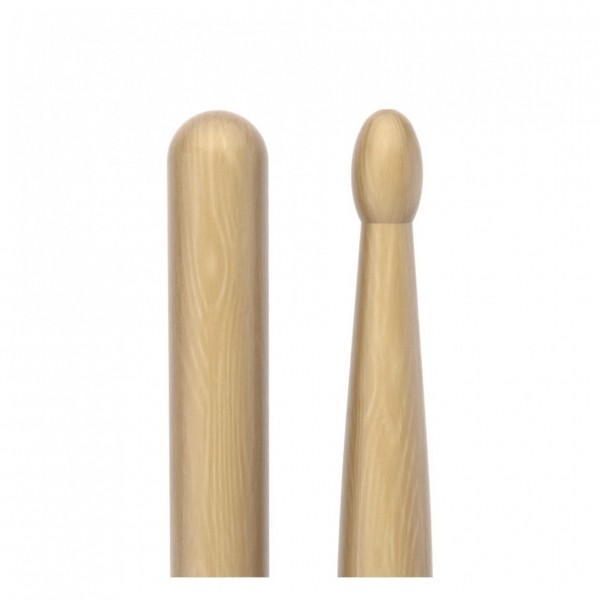 Promark Classic Forward 5B Hickory Drumstick, Oval Wood Tip, 4-Pack - Tip / Butt End
