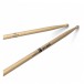 Promark Classic Forward 5B Hickory Drumstick, Oval Wood Tip, 4-Pack - Angle