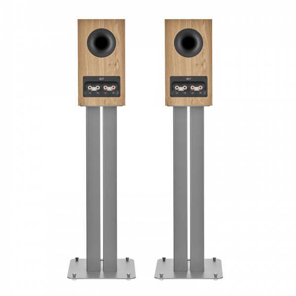 Bowers & Wilkins 607 S3 Bookshelf Speakers (Pair) with Stands, Oak Back View