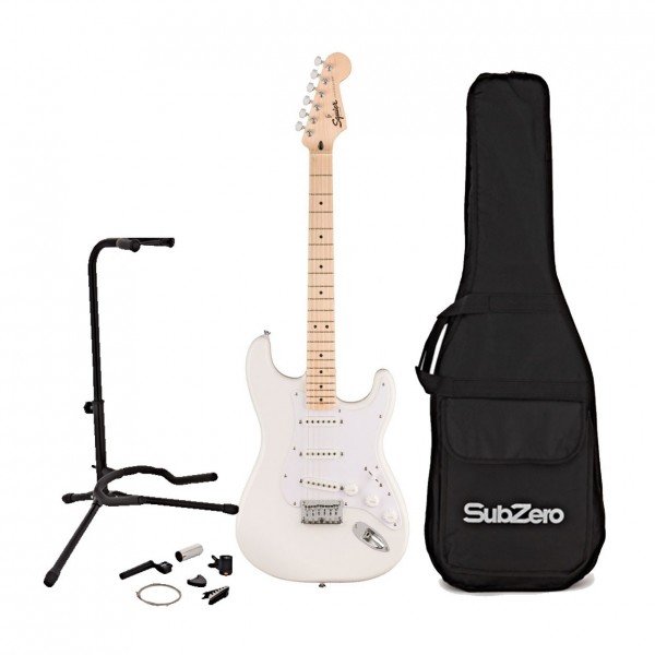 Squier Sonic Stratocaster HT, Arctic White w/ Gig bag & Accesory pack