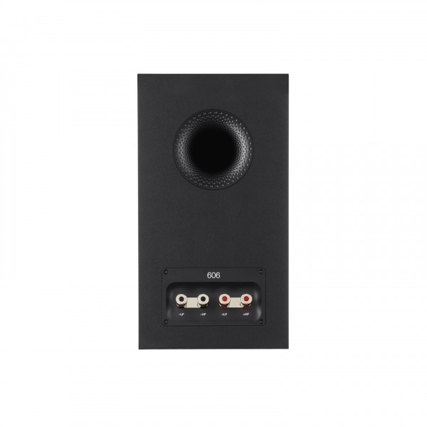Bowers & Wilkins 606 S3 Bookshelf Speakers, Black - Rear View