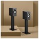 Bowers & Wilkins 606 S3 Bookshelf Speakers, Black on FS-600 S3 Speaker Stands