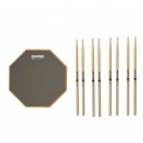 RealFeel Evans Apprentice Pad, 7" & Promark Forward 7A Hickory Sticks