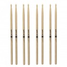 Promark Classic Forward 7A Hickory Drumstick Oval Wood Tip, 4-Pack