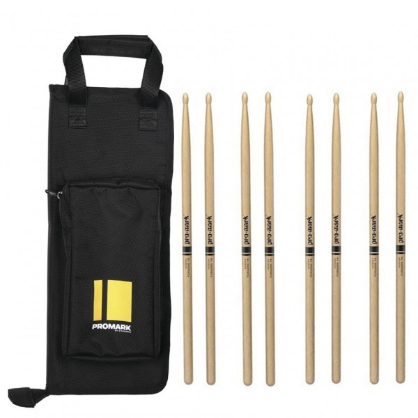 Promark Stick Bag & Forward 7A Hickory Sticks Bundle