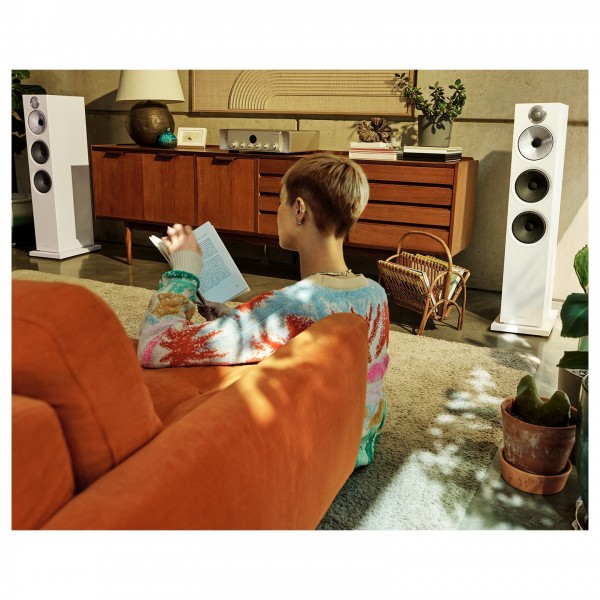 Bowers & Wilkins 603 S3 Floorstanding Speakers (Pair), White Lifestyle View