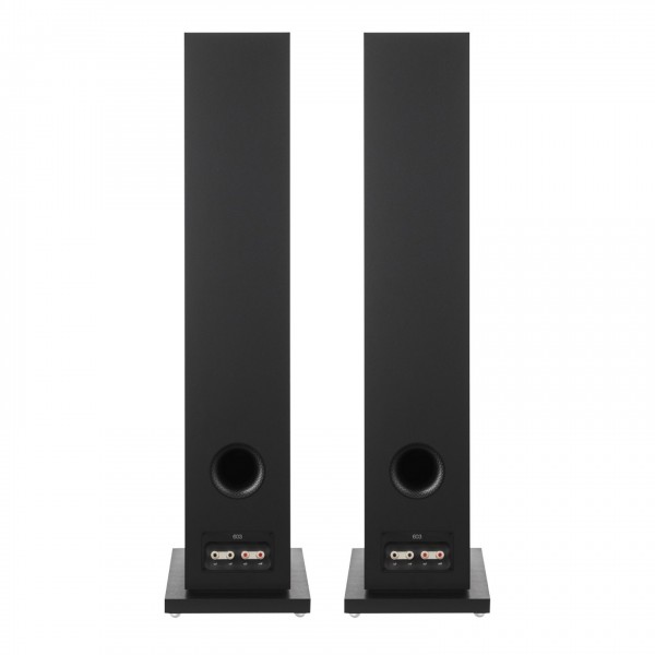 Bowers & Wilkins 603 S3 Floorstanding Speakers (Pair), Black Back View