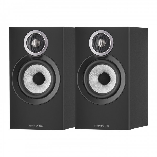 Bowers & Wilkins 607 S3 Bookshelf Speakers (Pair), Black Front View 