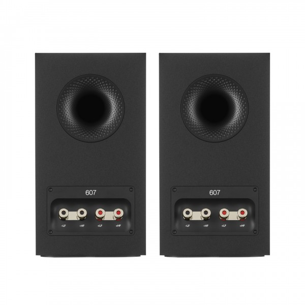 Bowers & Wilkins 607 S3 Bookshelf Speakers (Pair), Black Back View