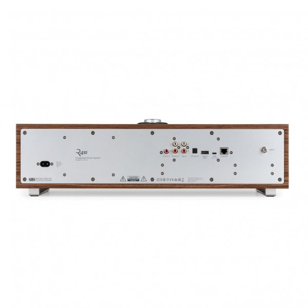 Ruark R410 Integrated Music System, Fused Walnut - rear