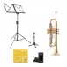 Besson BE110 New Standard Bb Trumpet Package, Clear Lacquer