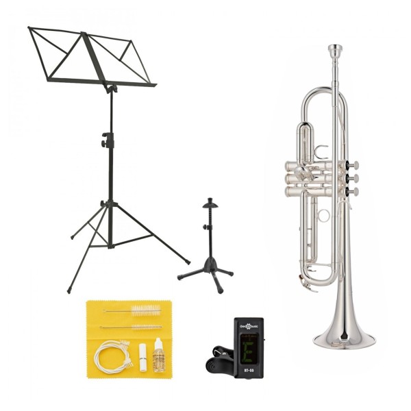 Yamaha YTR4335GSII Intermediate Trumpet Package, Silver Plated 1