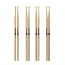 Promark Rebound 7A Hickory Acorn Wood Tip, 4 Pair Value Bundle