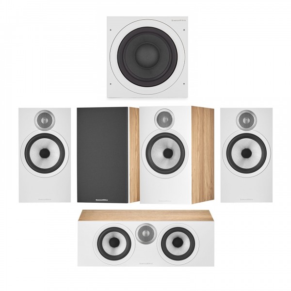 Bowers & Wilkins 606 S3 5.1 Surround Sound Speaker Package, Oak