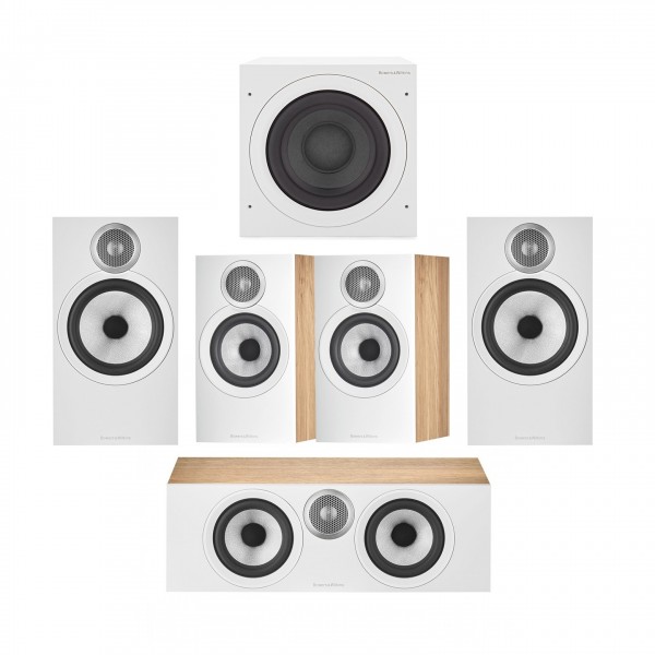 Bowers & Wilkins 606 & 607 S3 Surround Sound Speaker Package, Oak