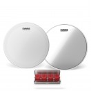 Evans Genera Dry Coated Snare Head, Hazy 300 & EQ PODS Pack, 14''