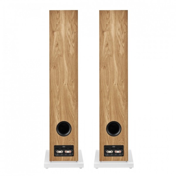 BW 603 S3 floorstanding speakers, oak - rear