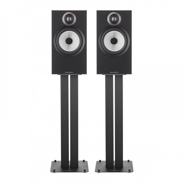 Bowers & Wilkins 606 S3 Bookshelf Speakers (Pair) with Stands, Black