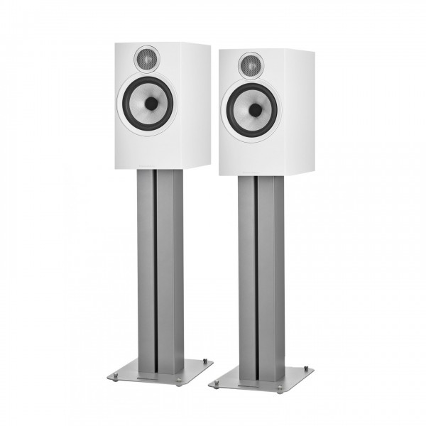 Bowers & Wilkins 606 S3 Bookshelf Speakers (Pair) with Stands, White