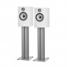 Bowers & Wilkins 606 S3 Bookshelf Speakers (Pair) with Stands, White