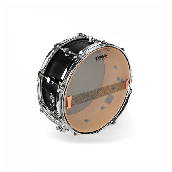 Evans Snare Side Hazy 300 Drum Head, 14'' - Mounted Example