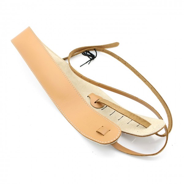 DSL Padded Leather Banjo Strap 2'', Tan/Beige Strap