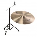 Stagg 18" SH Medium Crash Cymbal & Gear4music Boom Arm Stand, Black