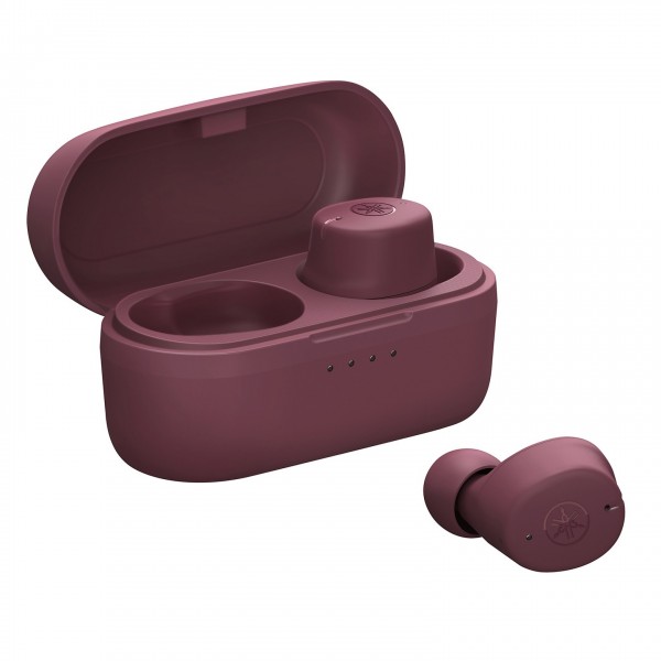 Yamaha TW-E3C True Wireless Earbuds, Red Front View