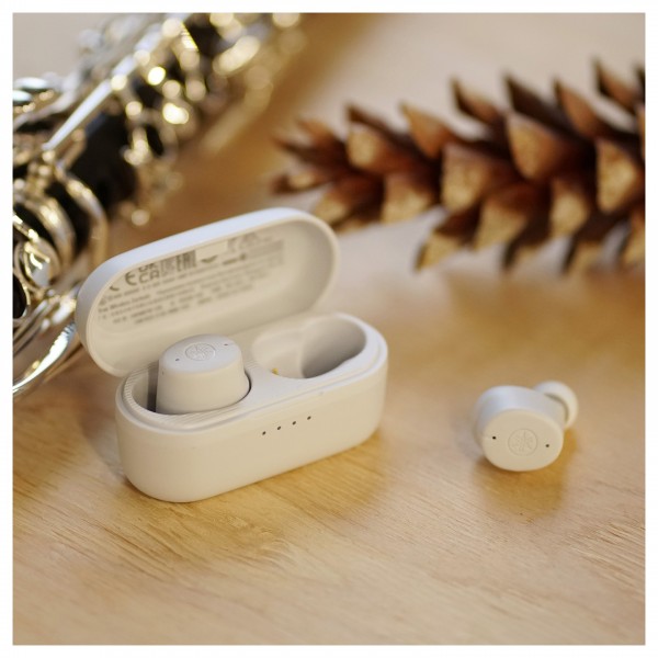 Yamaha TW-E3C True Wireless Earbuds, Beige Lifestyle View 4
