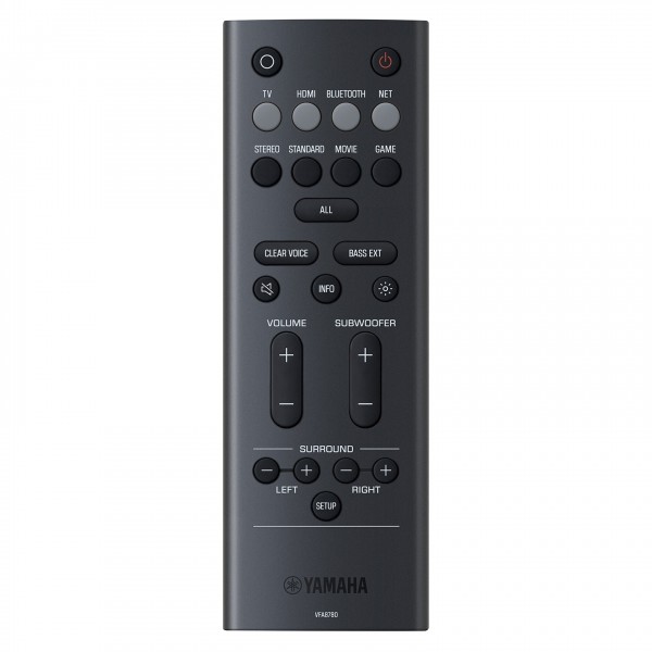 Yamaha True X 40A Dolby Atmos Soundbar, Carbon Gray Remote View