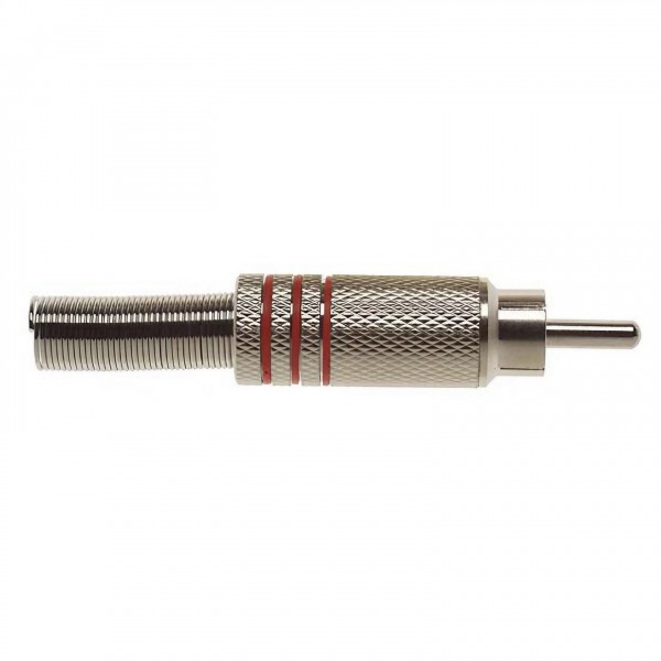 Stagg Male RCA Plug, Nickel/Red