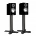 Monitor Audio ST-2 Universal Speaker Stand (Pair), Black with Gold 100 mounted