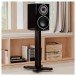 Monitor Audio ST-2 Universal Speaker Stand (Pair), Black in living room environment