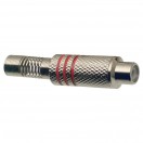 Z&aacute;strčka Stagg Female RCA, nikel/červen&aacute;