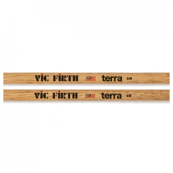Vic Firth American Classic 5B Terra Series Drumsticks, Wood Tip Logo