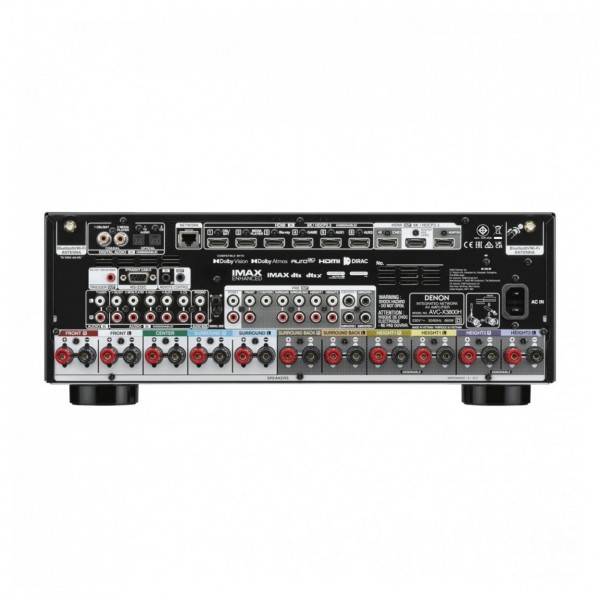 Denon AVC-X3800H AV Receiver, Black Rear View