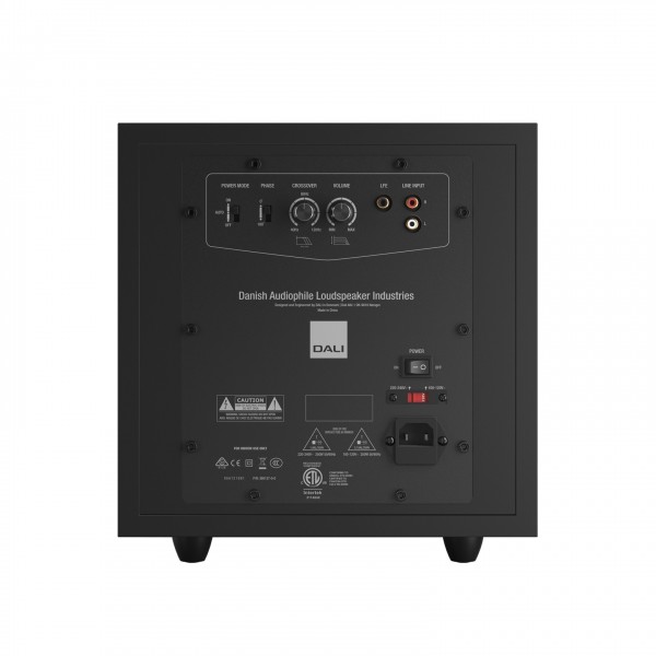 DALI E-9F Subwoofer, Satin Black Rear View