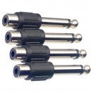 Stagg 4 x Female RCA/Male Jack Adaptor