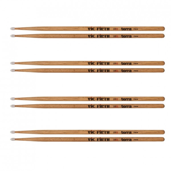 Vic Firth American Classic 7A Terra Series Drumsticks, 4pk