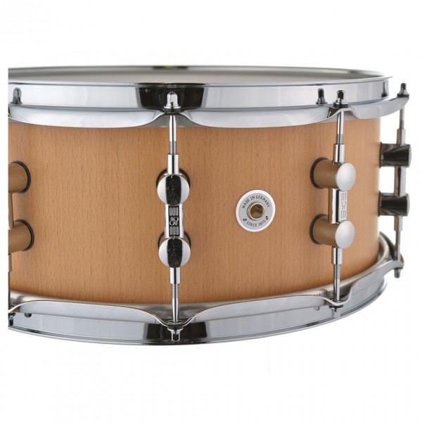 Sonor Kompressor 14 x 6" Natural Beech Snare Drum - Shell Detail